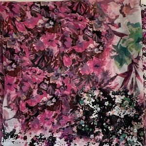 Floral printed georgette silk blend fabric total of 1 Yd 32” Width 60”